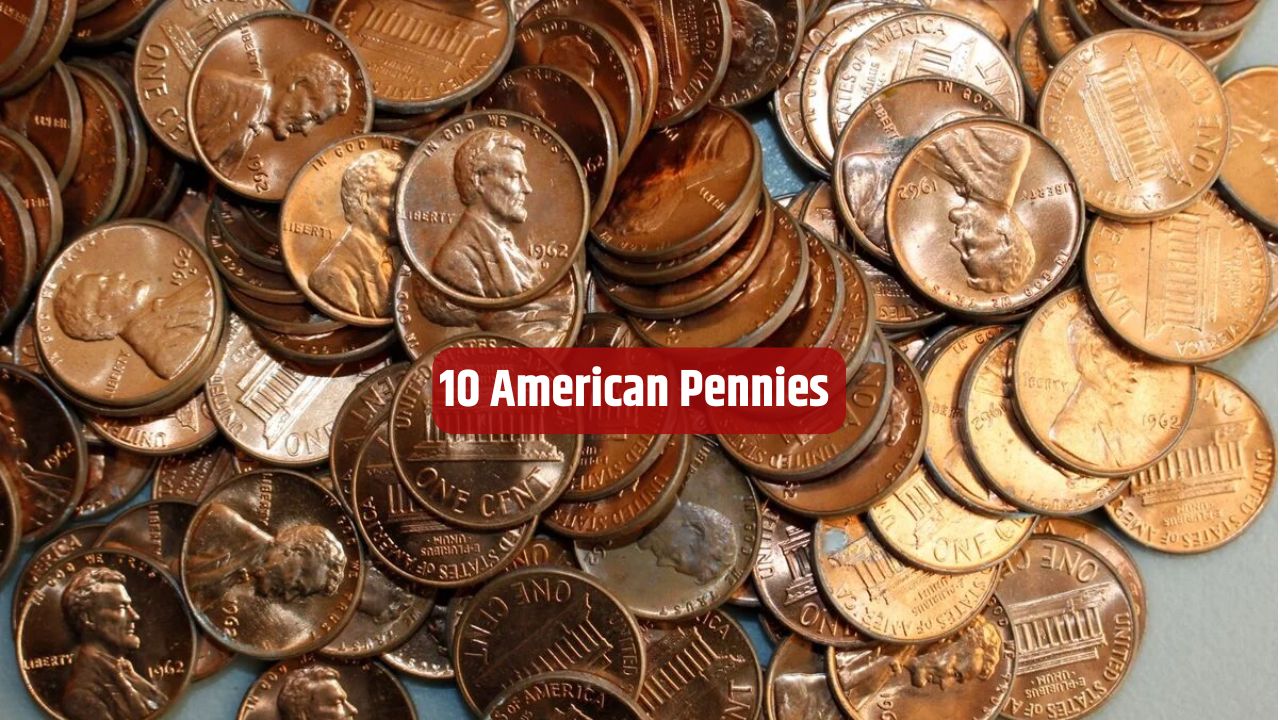10 American Pennies